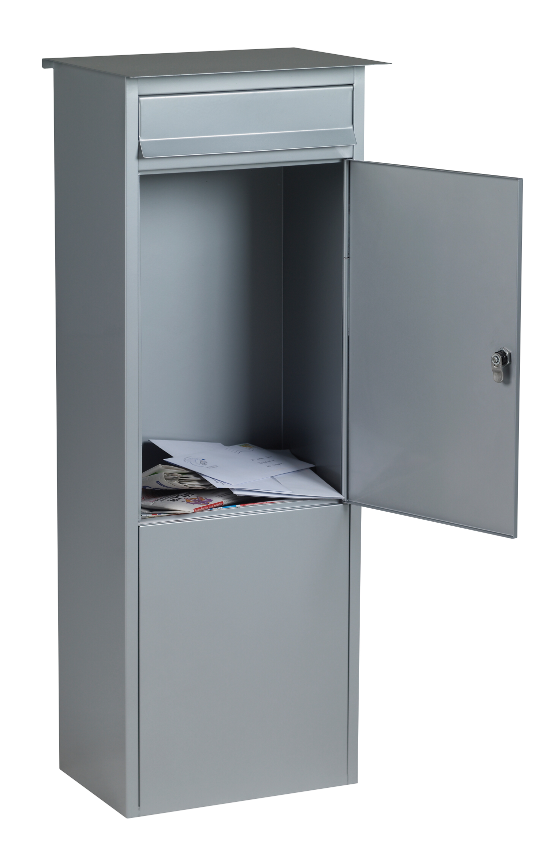 Practo Garden frankfurt matte gray matte gray - Freestanding mailbox - 29x38x100cm - Pantone 425C