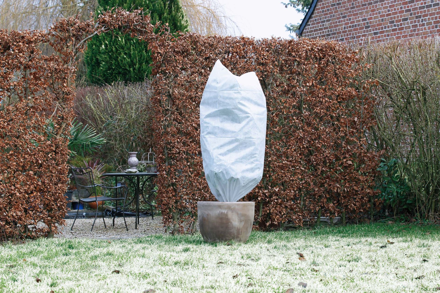 Housse antigel naturelle avec cordon - 3 pièces - 50gr/m² - 100x50 cm - blanc