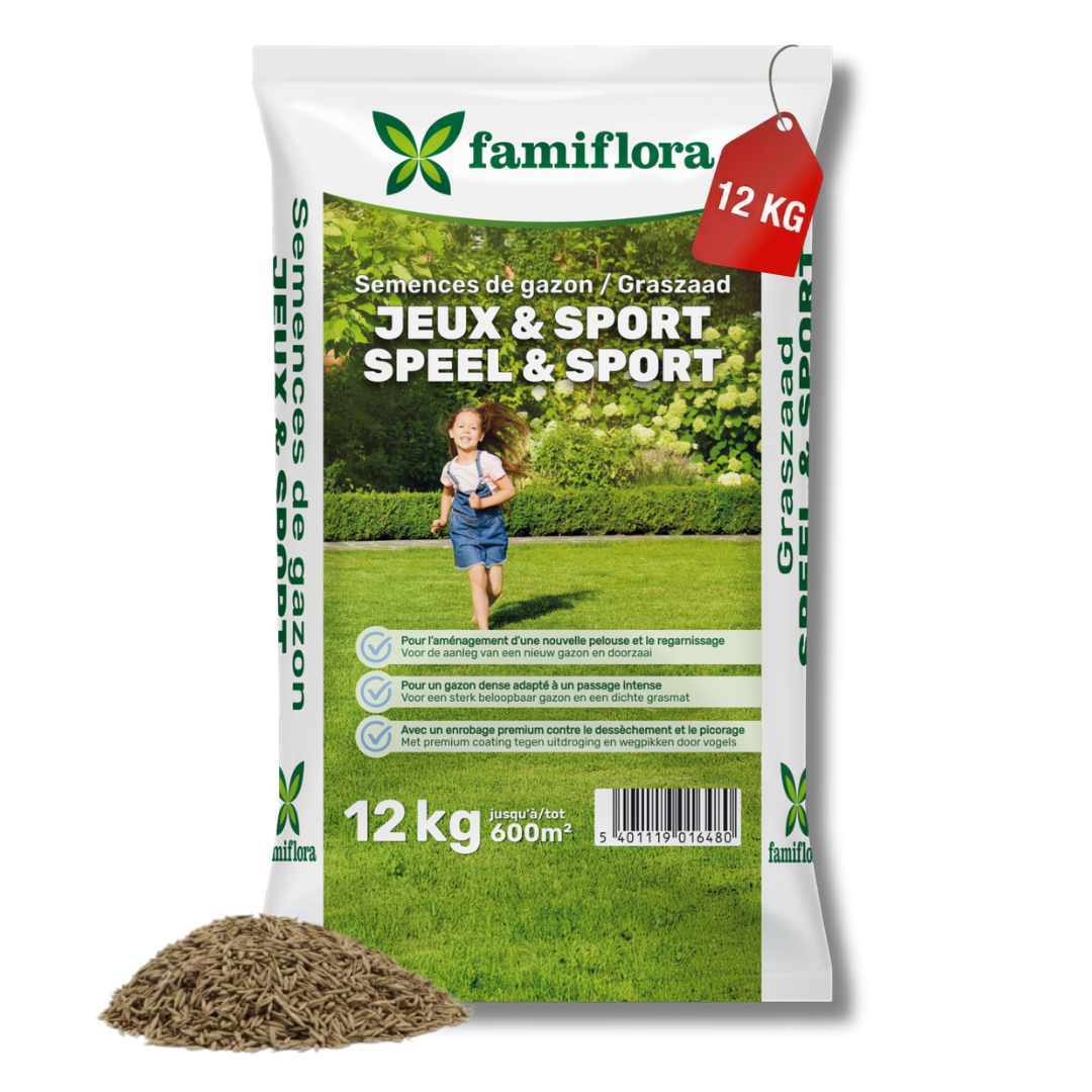 Famiflora grass seed 12kg to 600m² - Play & Sports - for laying new lawn