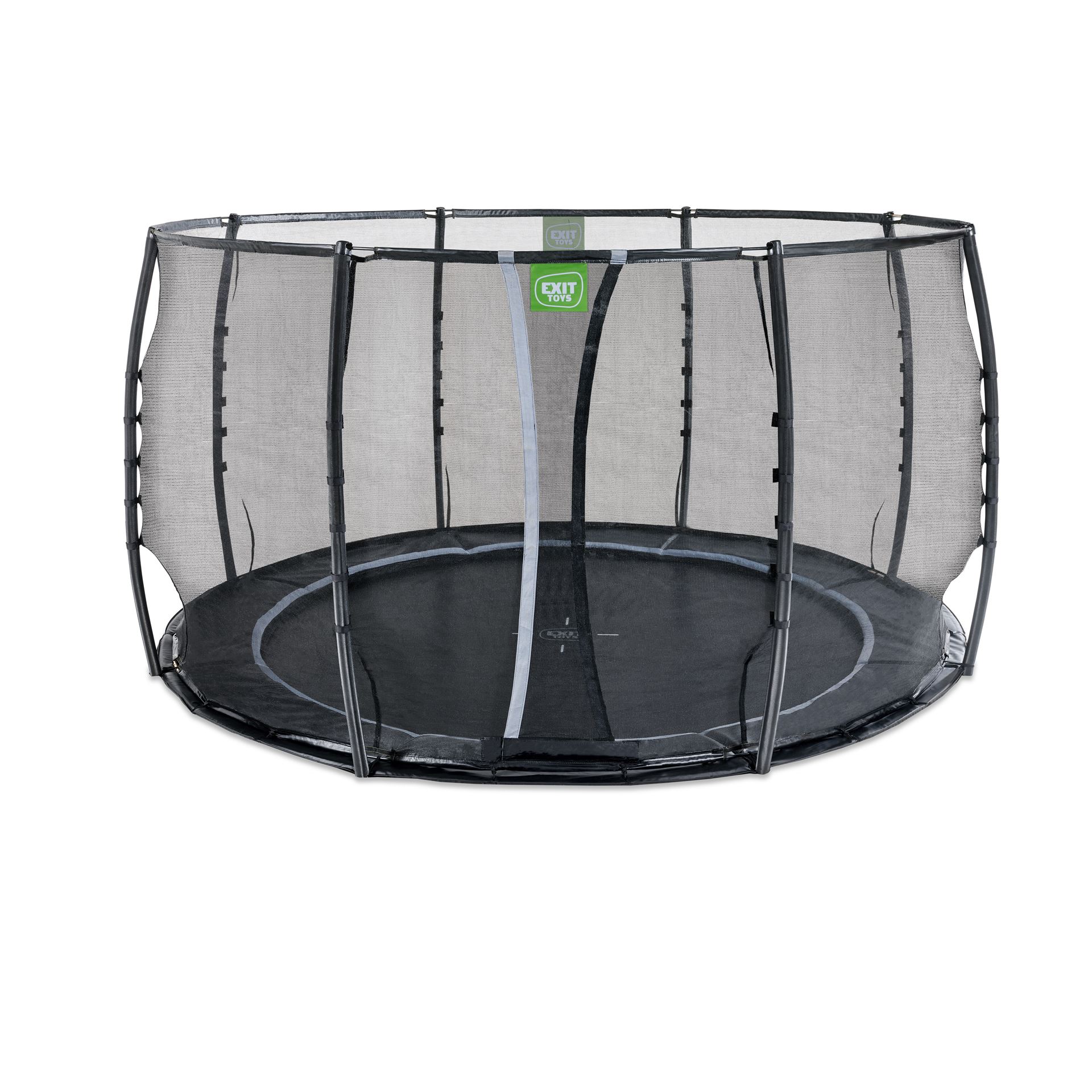 EXIT-Dynamic-groundlevel-trampoline-366cm-met-veiligheidsnet-zwart