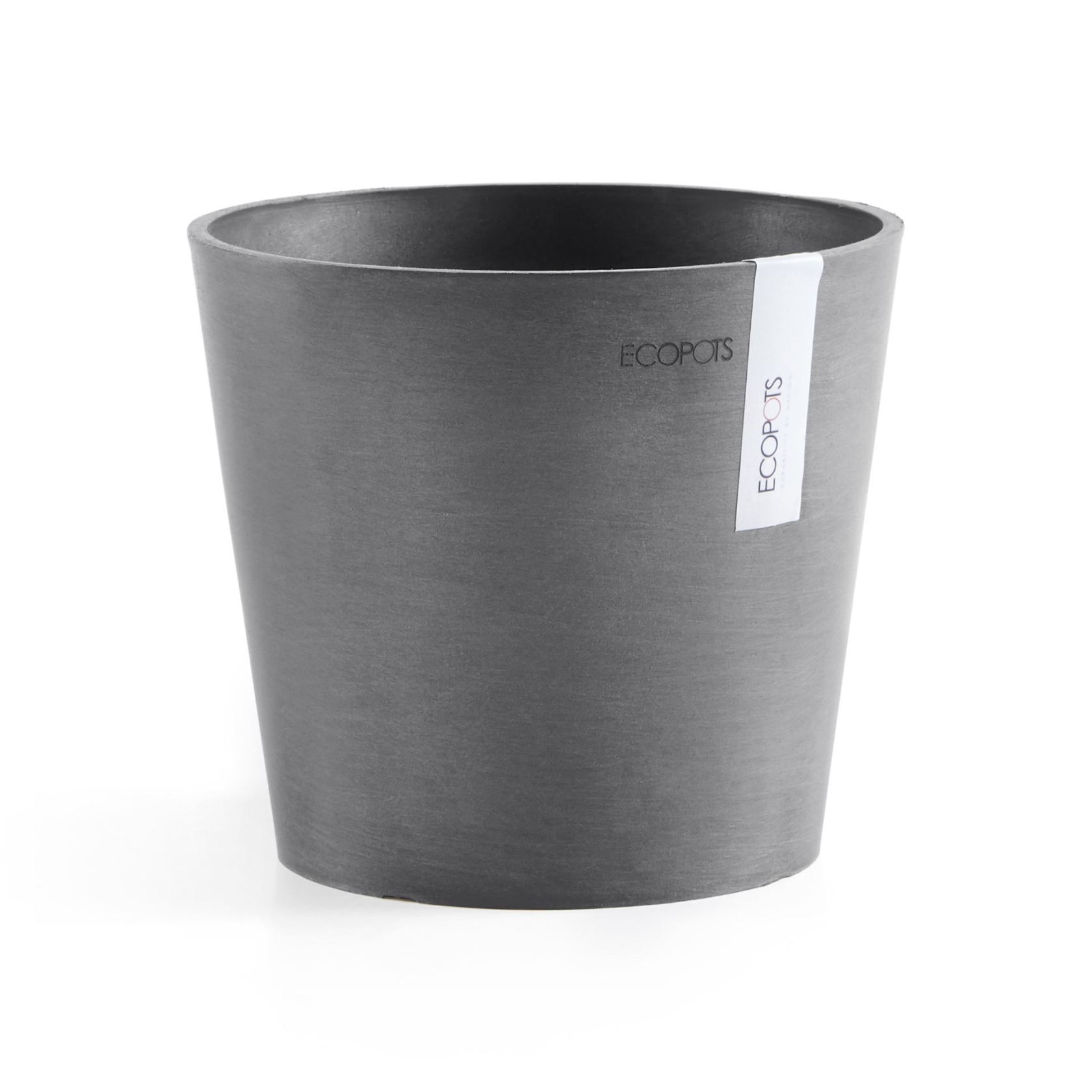 Ecopots Amsterdam 17 - Gris - Diamètre 17 x H14.7 cm - Pot de fleur rond gris