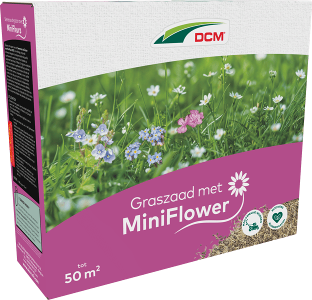 DCM graszaad met MiniFlower 1.9KG voor 50m² – Een bloeiend gazon voor meer biodiversiteit