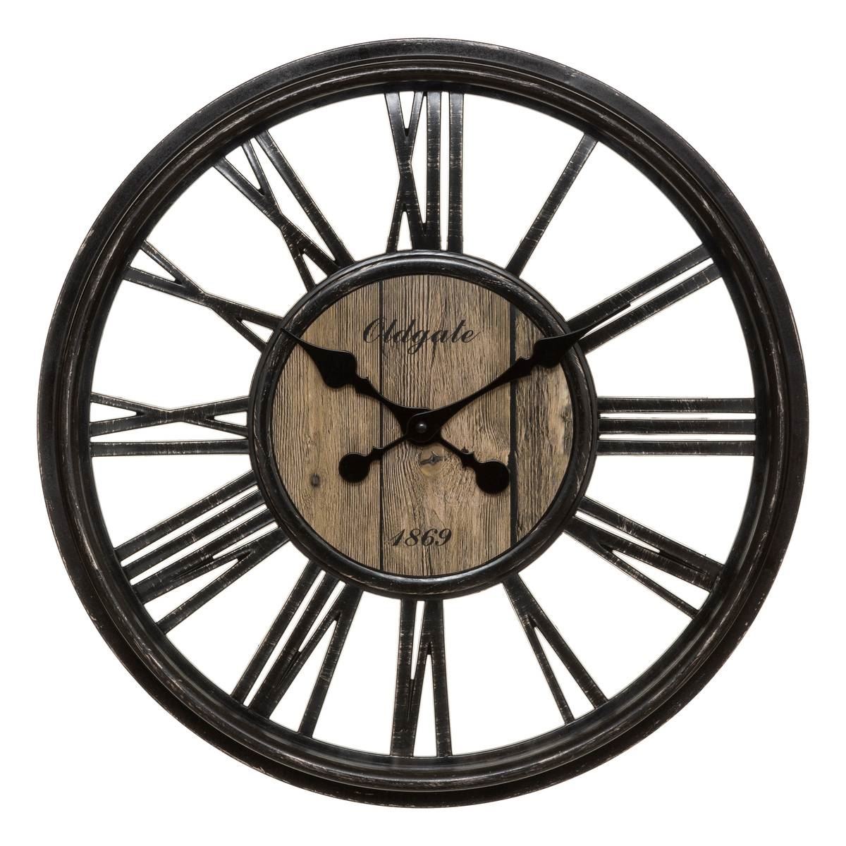 Atmosphera zwart Wandklok - Stil - Diameter 44 cm - Werkt op Batterijen