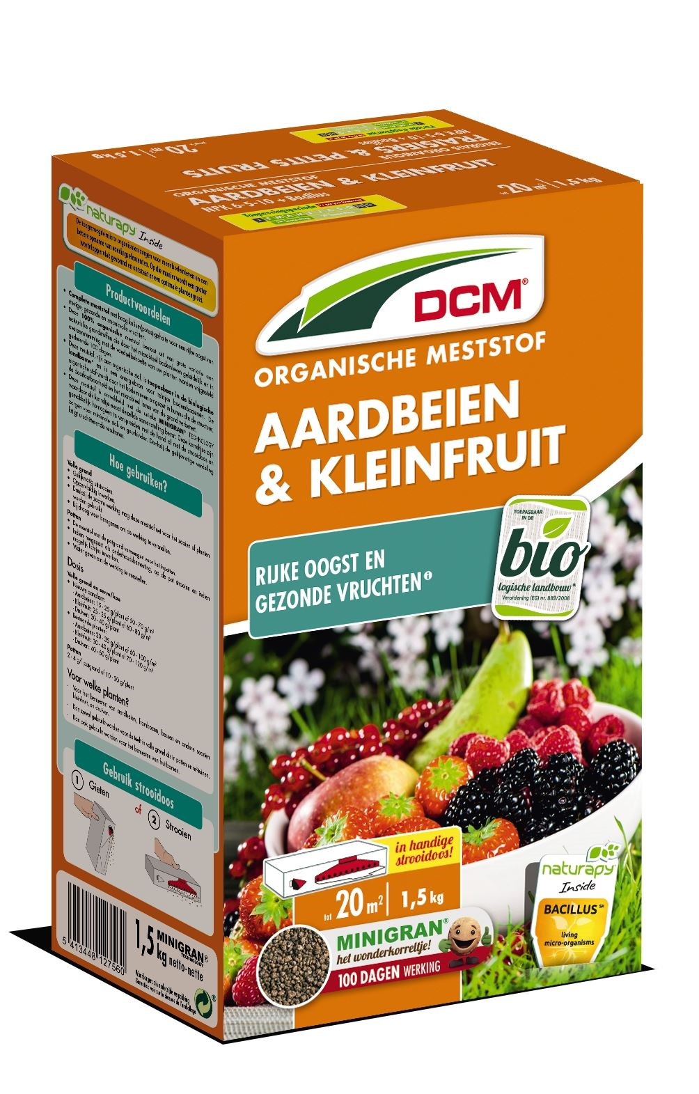 Engrais DCM pour fraises et petits fruits - 1.5 kg - pour 20 m² - organique