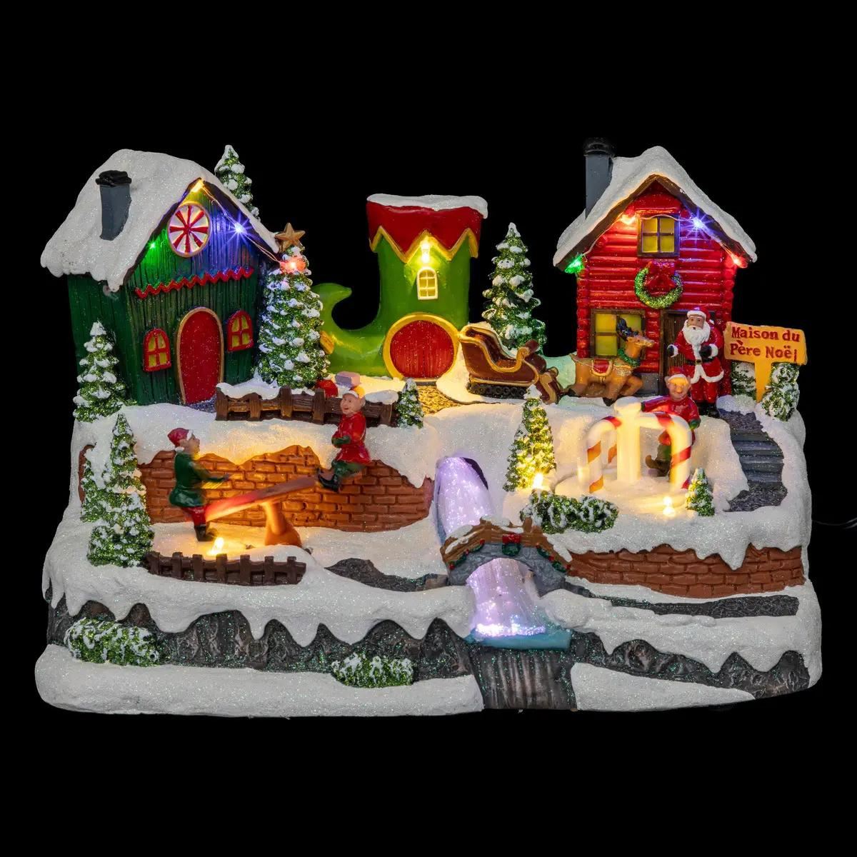 Kerstdorp-Elf-met-Kerstman-13L