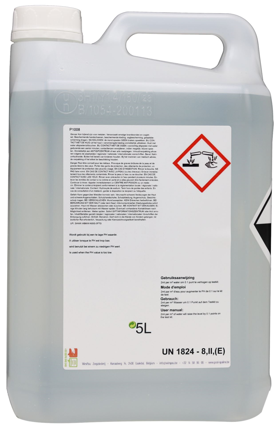 Famiflora pH-plus vloeibaar 5L - verhoogt de pH-waarde van je zwembad of spa!