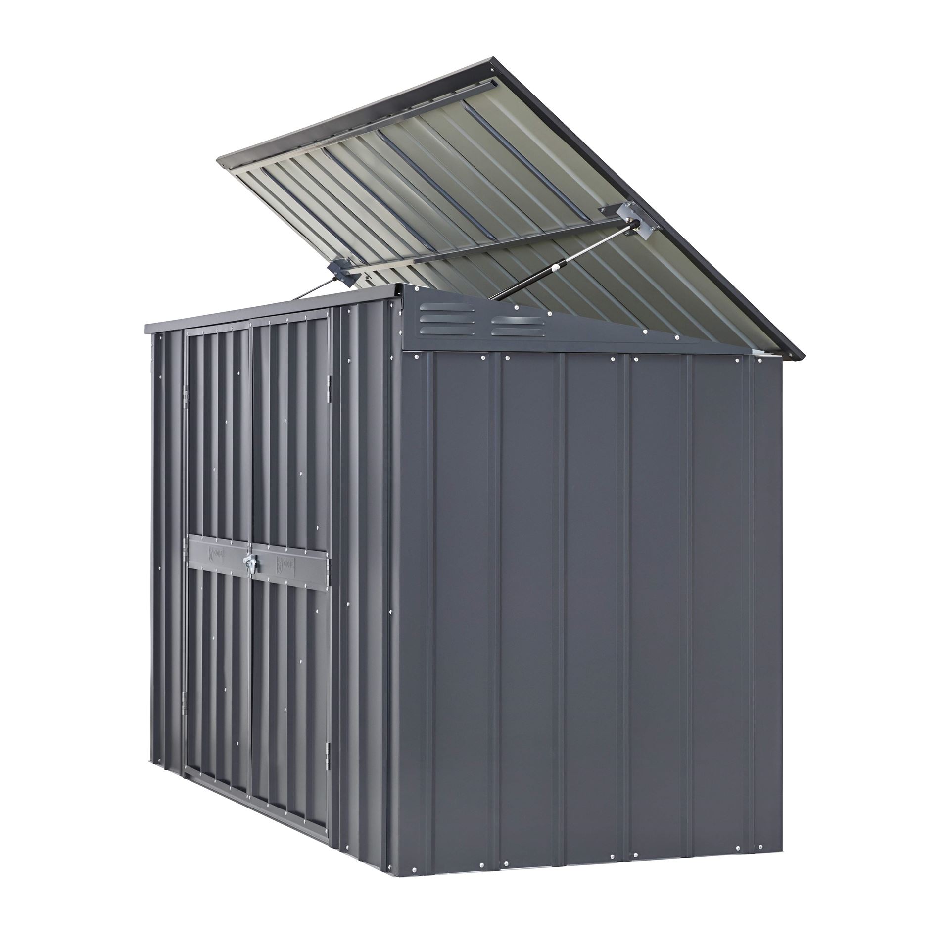 Vitavia Afvalcontainer -berging Easy 73 - antraciet - Tuinberging metaal - L233 x 95 x H131,5 cm