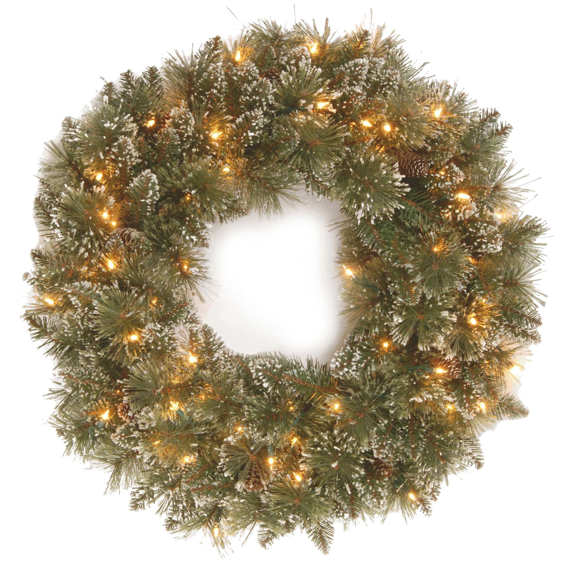 Glittery-Bristle-Wreath-12-cones-61cm-with-50-LED