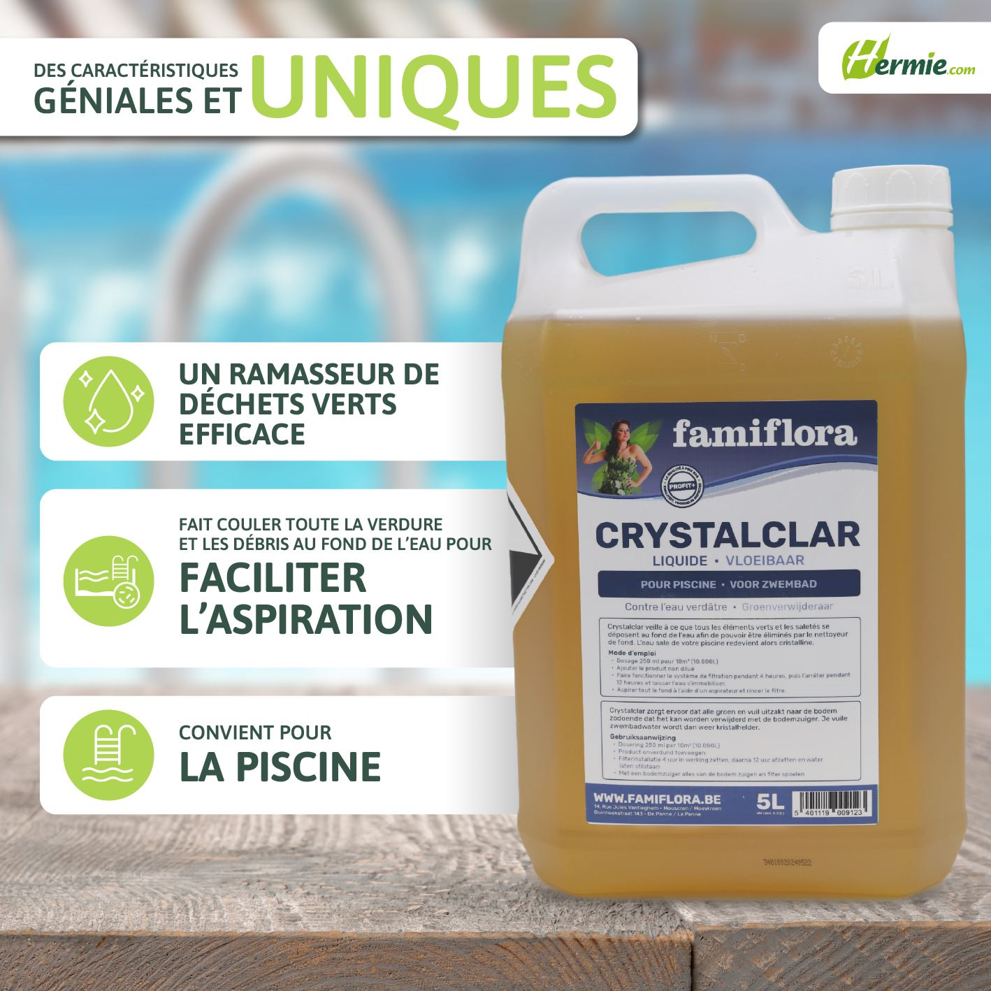 Famiflora Crystalclar liquide 5L - dissolvant vert