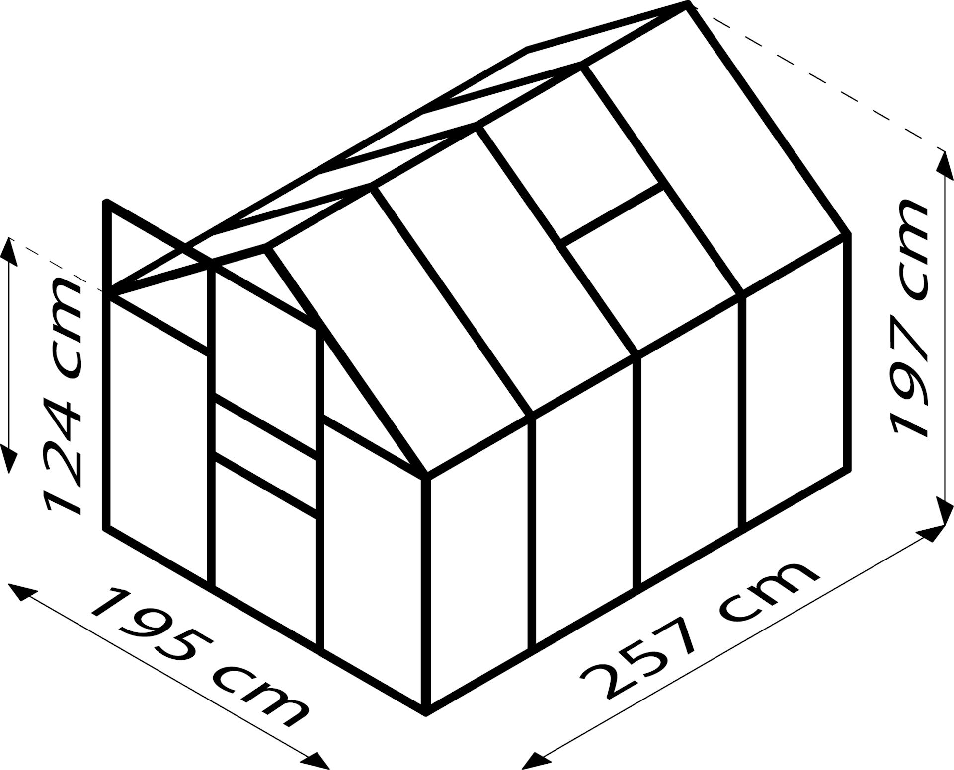 Venus-5000-polycarbonaat-4mm-donkergroen-B195-x-L257-x-H197-cm