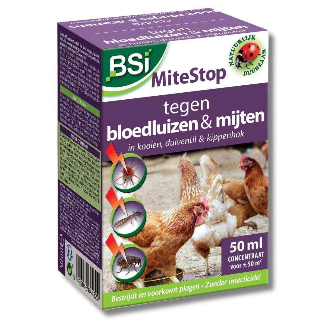 BSI Mitestop 50ml Concentrate - Fight red blood lice/mites/etc in chickens, pigeons and birds
