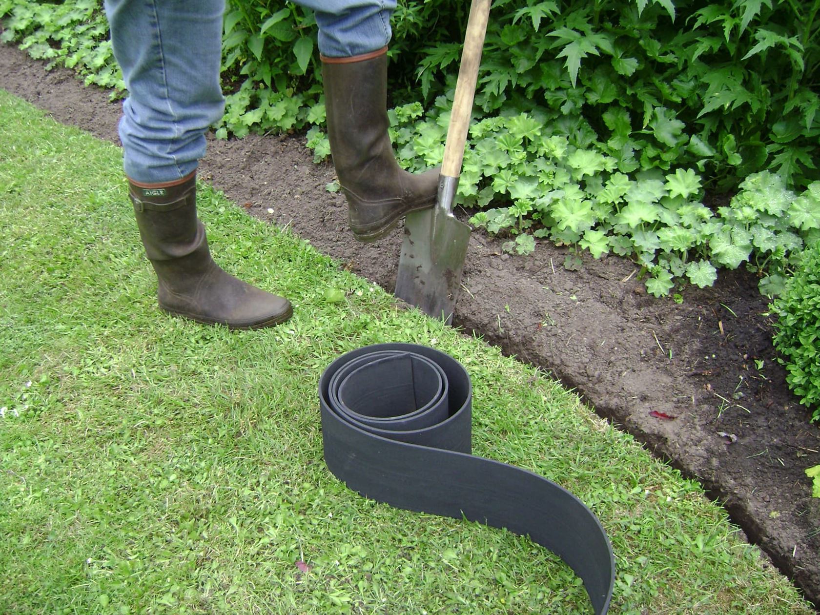 Ecorub flexibele afboording - hoogte van 10 cm - lengte van 15 meter