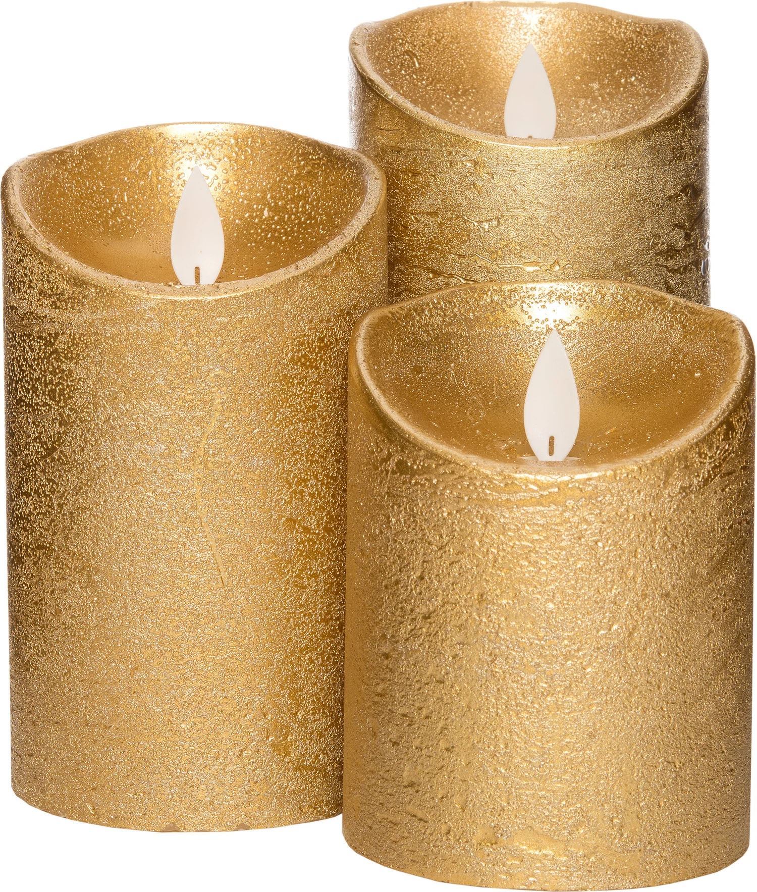 B-O-3ST-KAARS-GOUD-WAX-RUSTIEK-BEWEGENDE-VLAM-7-5X10-12-5-15CM-3X3AAA-INCL-AFSTANDSBEDIENING