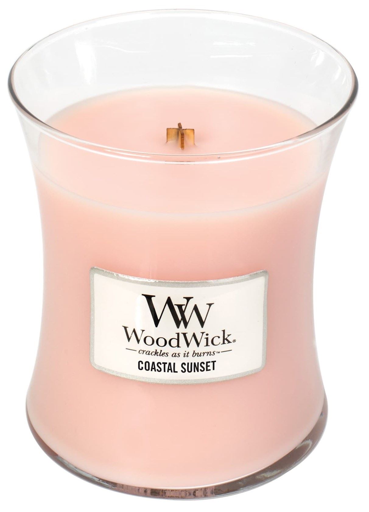 WoodWick - Medium Hourglass geurkaars - Coastal Sunset - Tot 60 branduren