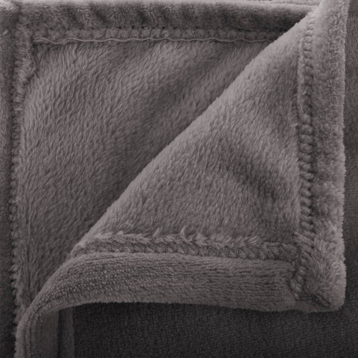 Plaid-Flanel-Uni-130x180cm-Donkergrijs