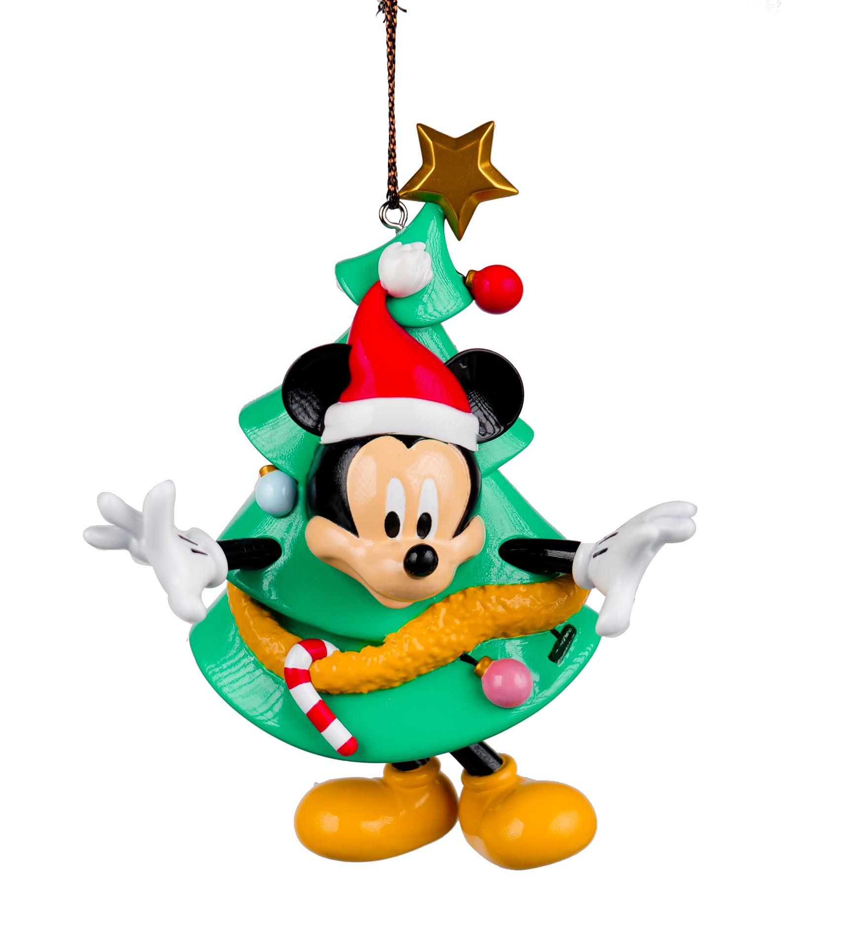 Kurt S. Adler - Ornement de Noël Disney© - Mickey Mouse avec arbre de Noël - 9 cm