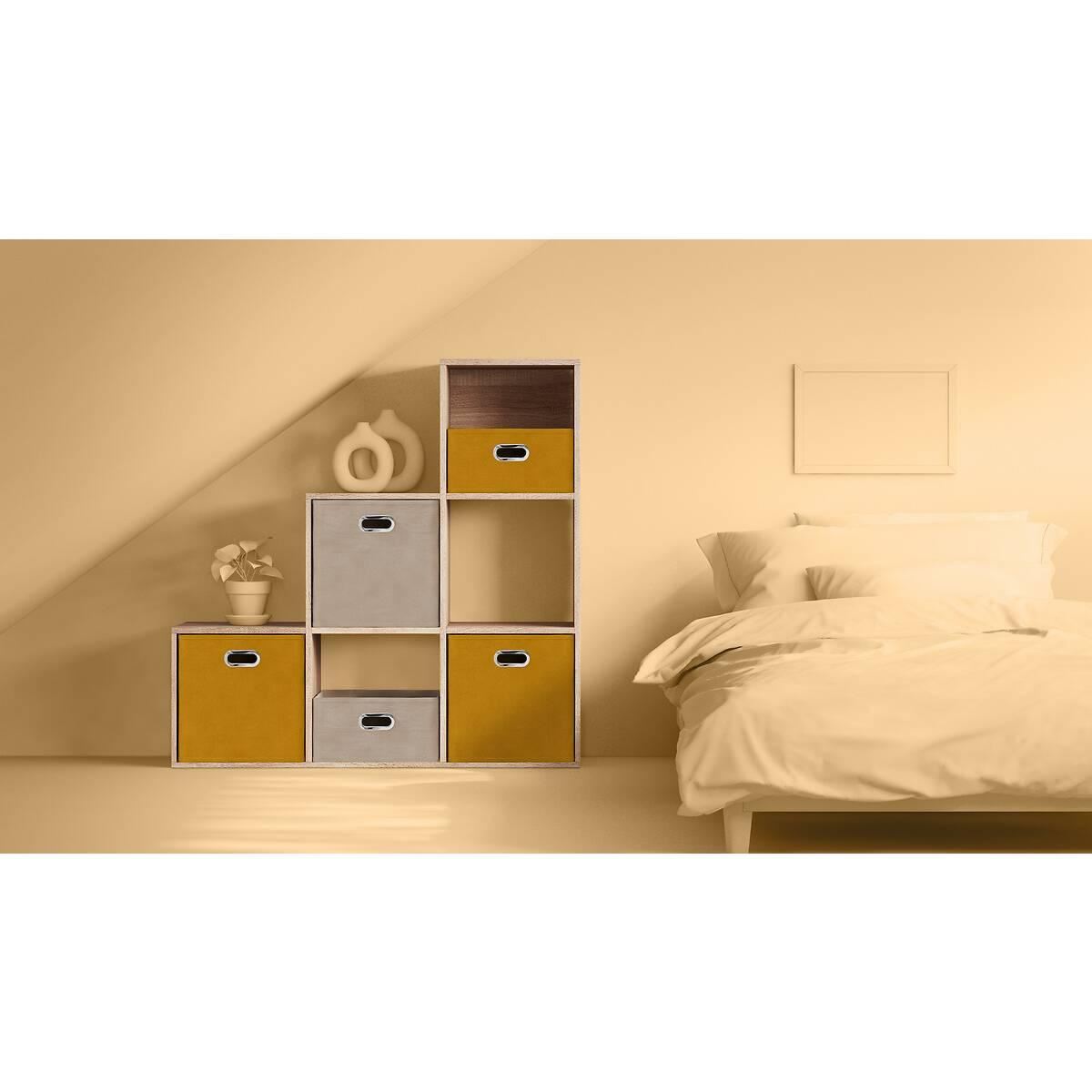 Opbergmand-31x31cm-mosterd