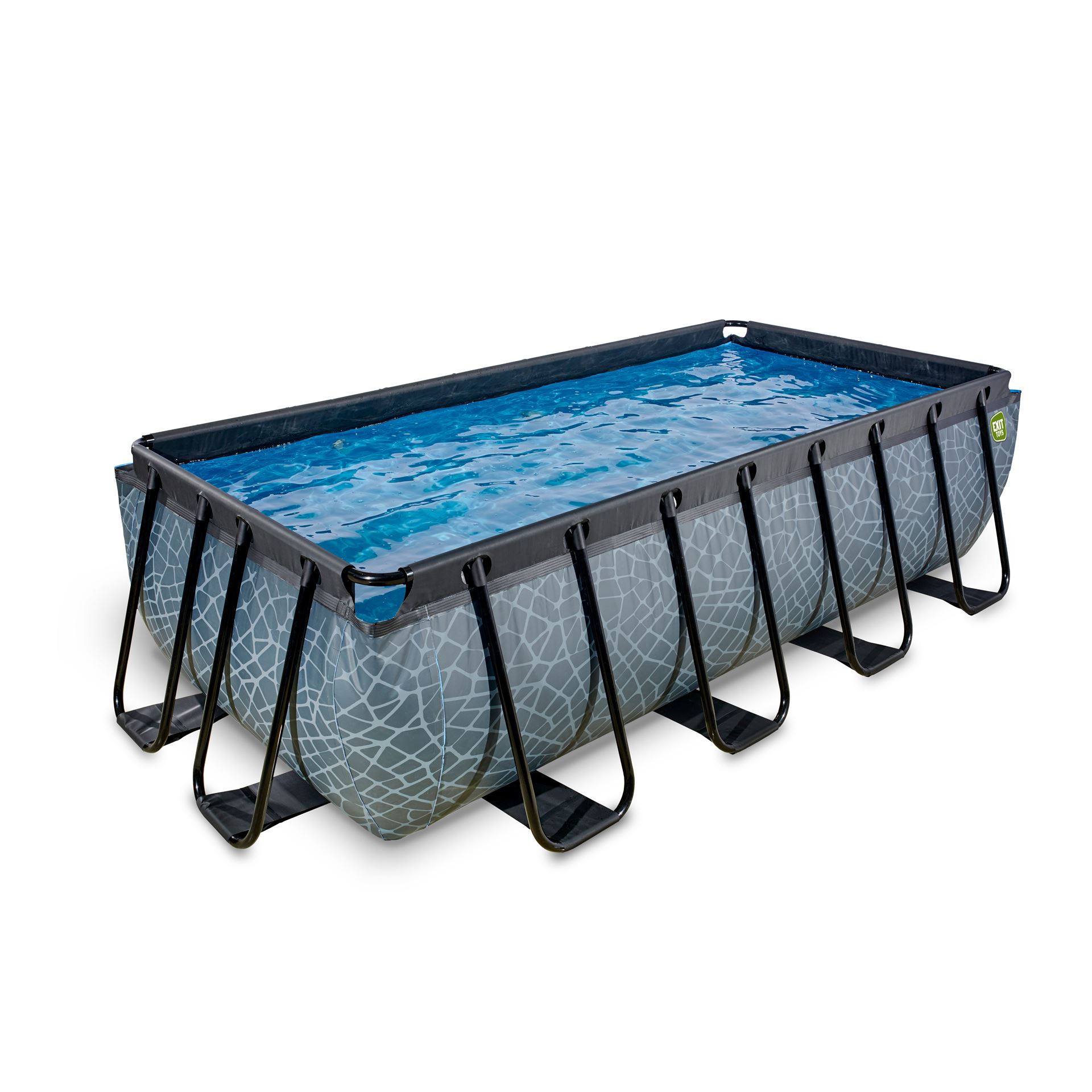 EXIT-Stone-zwembad-400x200x100cm-met-filterpomp-grijs