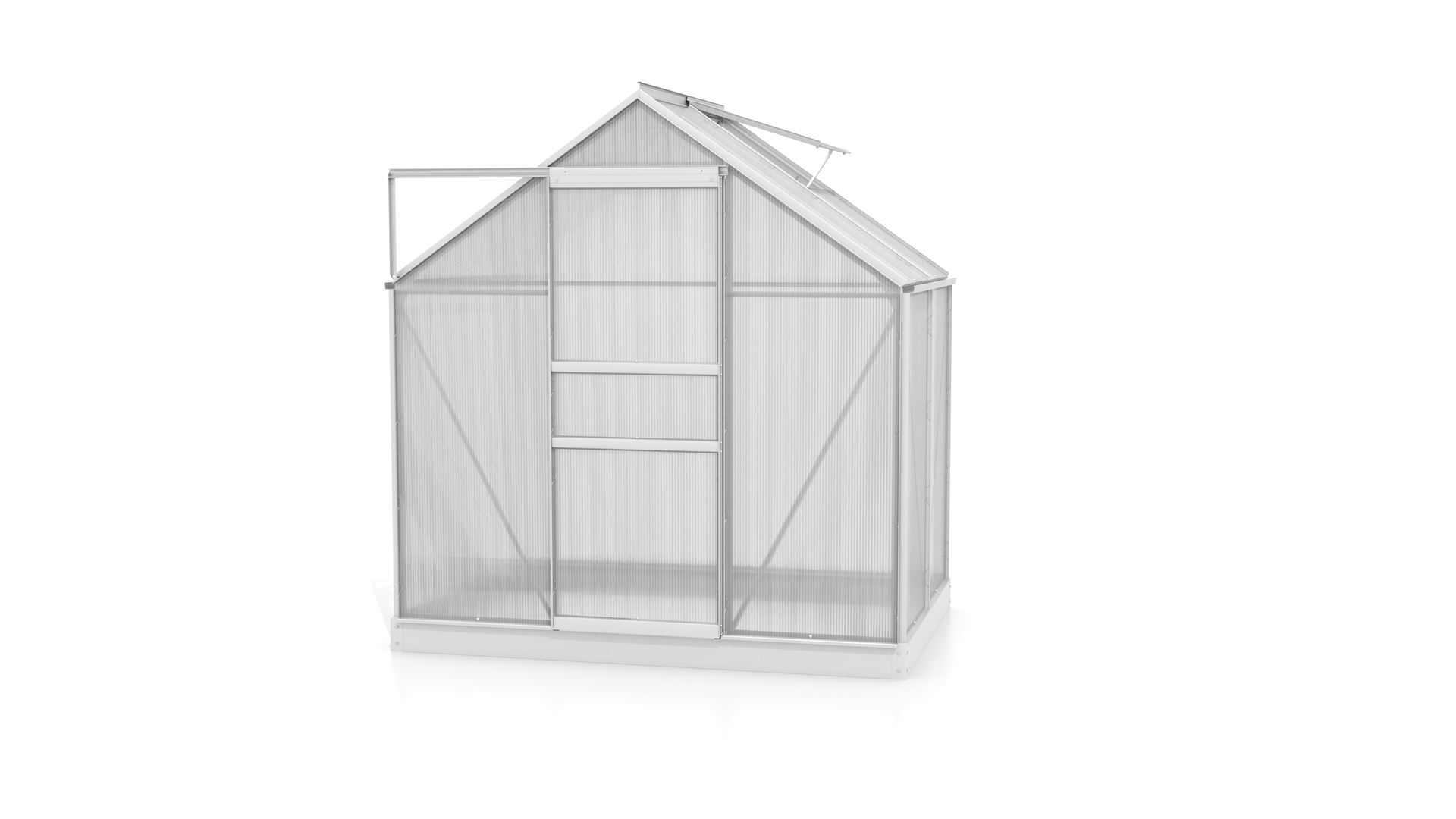 Planet-2500-HKP-6mm-Set-Polycarbonaat-serre-Vrijstaand-B192-2-x-L130-x-H207-cm