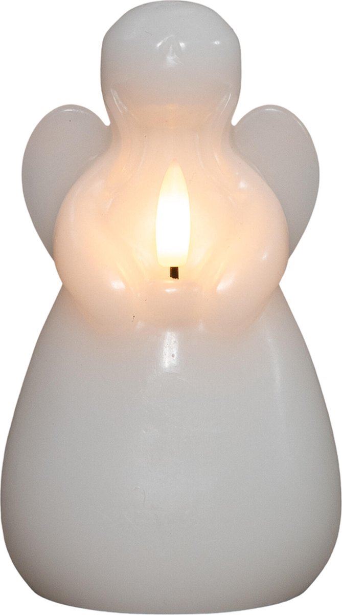 Kaars-engel-14x8cm-Led-wit