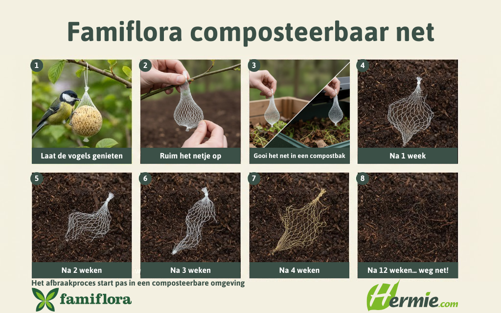 Famiflora boules de suif 100x90g - Filet BIO Dégradable - Nourriture pour oiseaux respectueuse de la nature