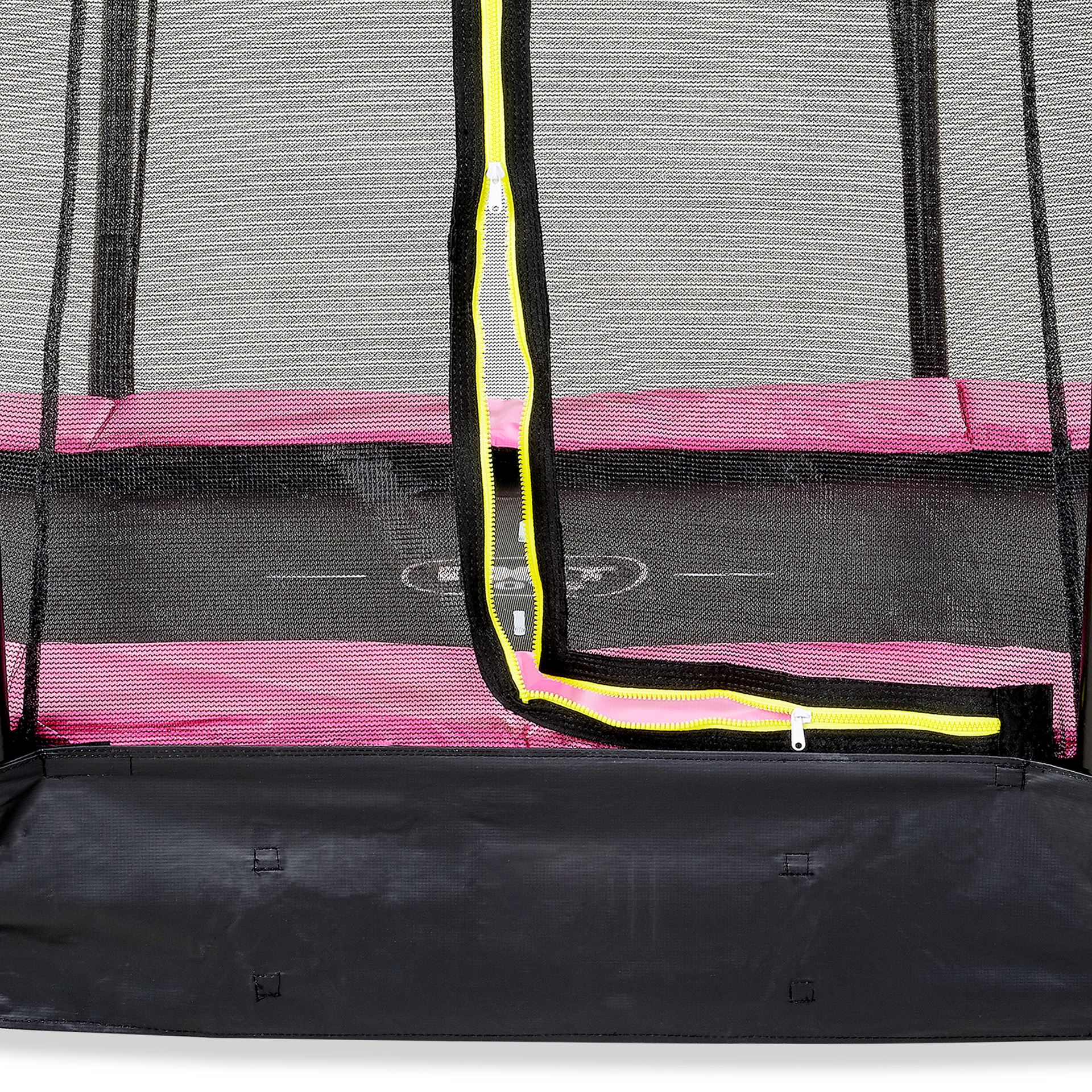 EXIT-Silhouette-inground-trampoline-214x305cm-met-veiligheidsnet-roze