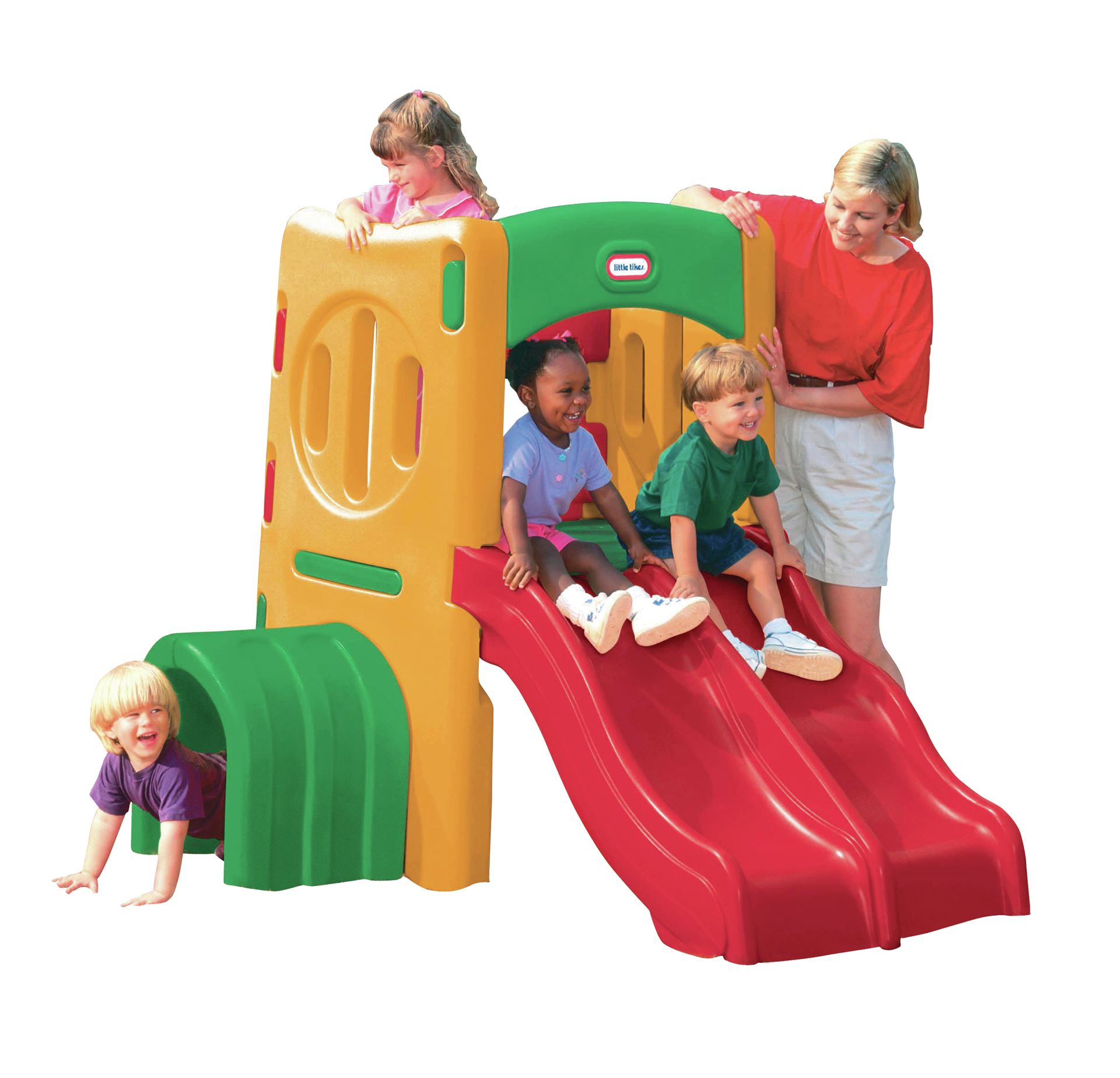 Little-Tikes-klimtoren-met-tunnel-en-2-glijbanen