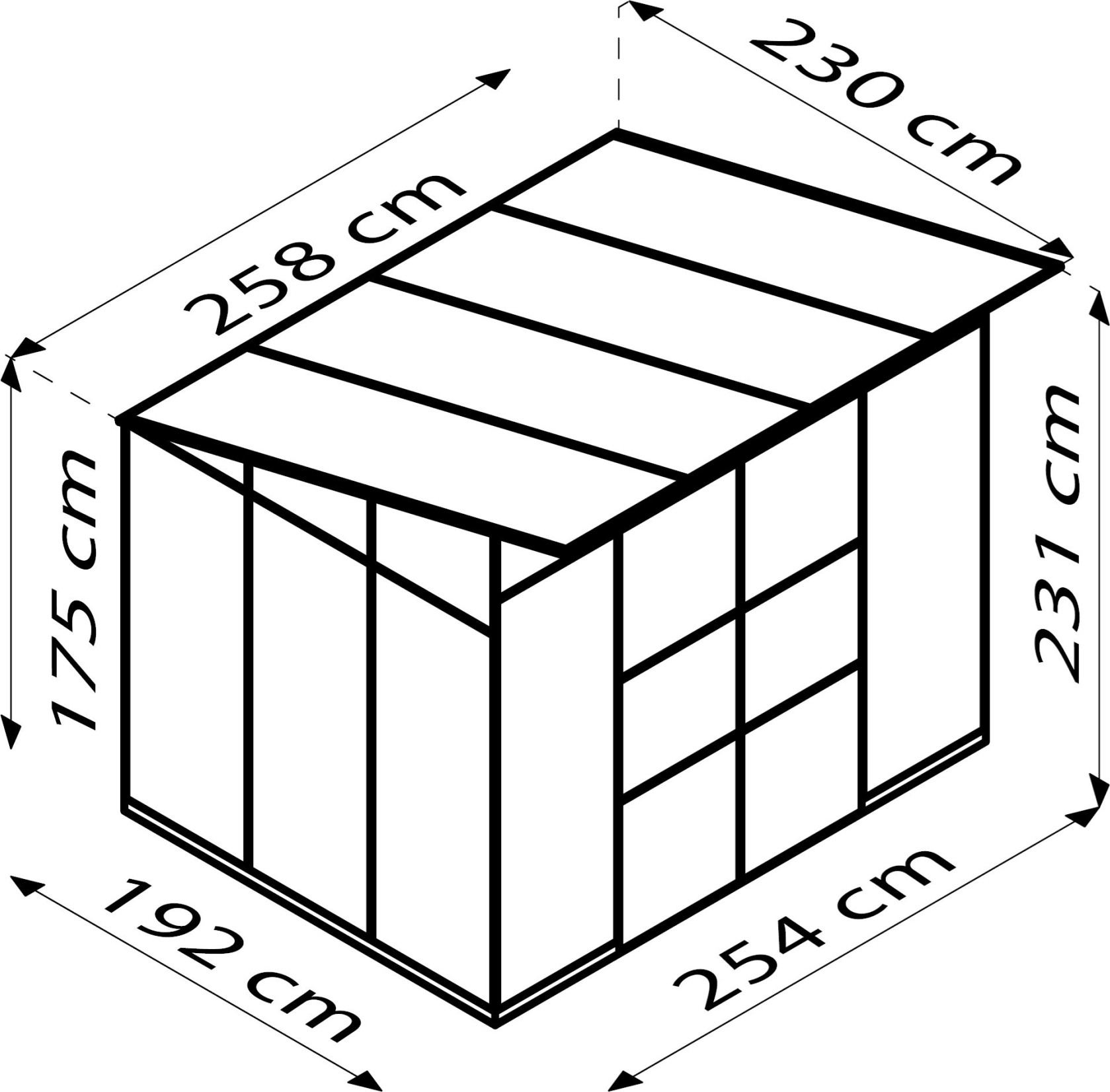 Vitavia Playa serre - 5,9m² - met 6 mm polycarbonaat - Zwart