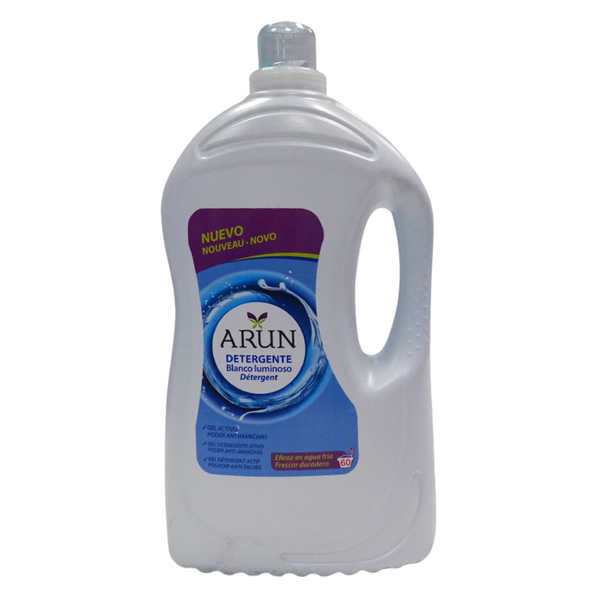 Détergent liquide Arun Blanc lumineux - 60 lavages (4L) - Pour le linge blanc