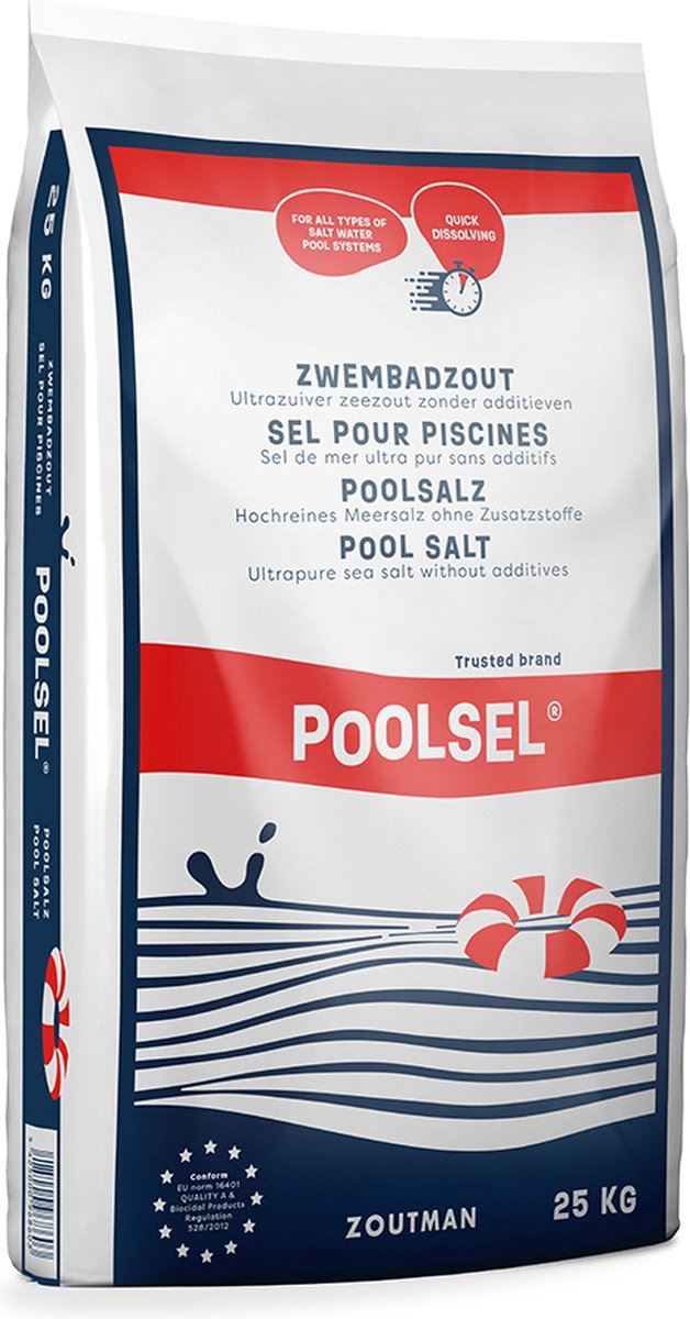 Poolsel geraffineerd zwembadzout 25kg