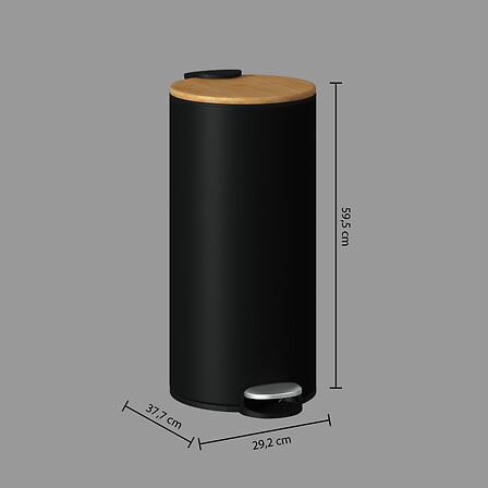 Pedaalemmer-30L-37x29x59cm-metaal-bamboe-zwart