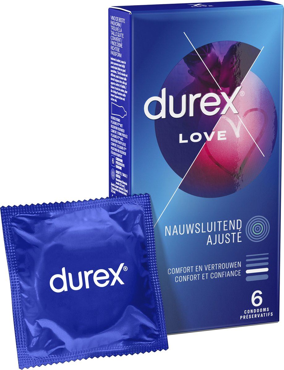 Durex Love condooms - 6 stuks - Comfort en vertrouwen - Nauwsluitend