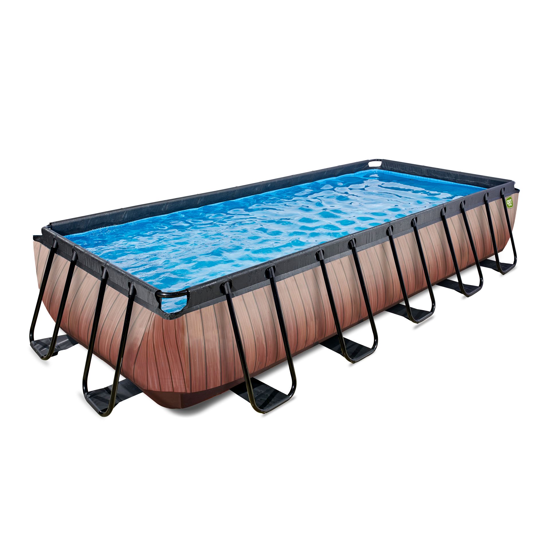 EXIT-Wood-zwembad-540x250x100cm-met-zandfilterpomp-bruin