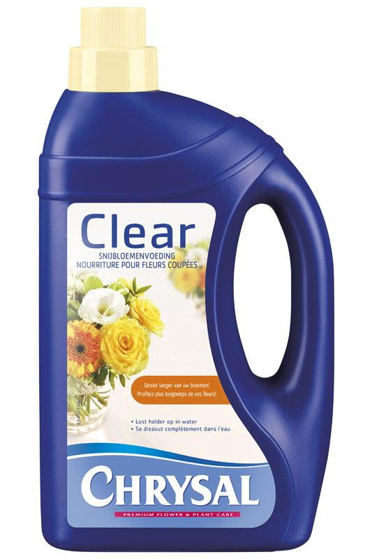 Chrysal Clear Snijbloemenvoedsel 1000ml – Bloemenvoeding – Voor alle snijbloemen – Verlengt vaasleven – Transparant & geurloos