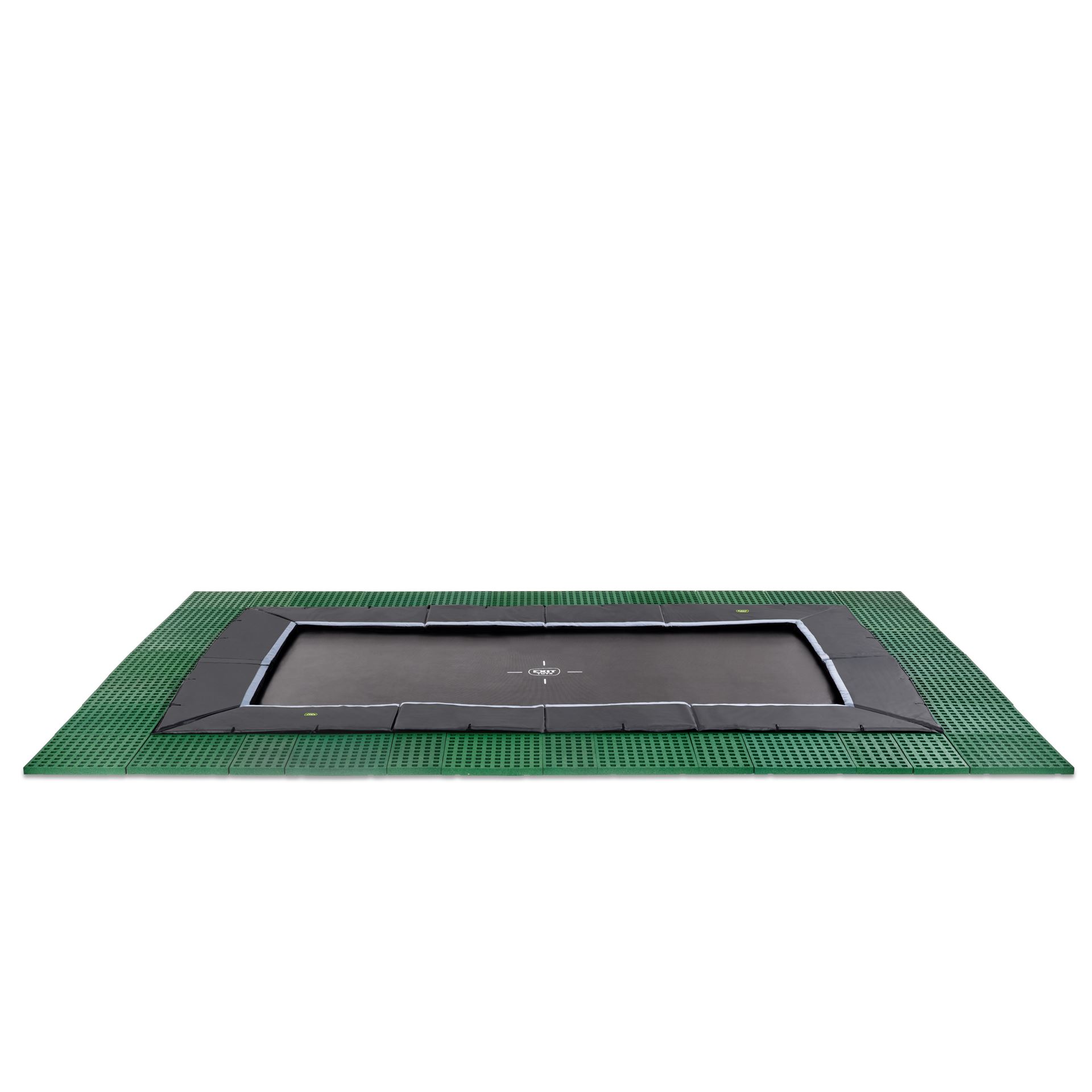 EXIT-Dynamic-groundlevel-trampoline-305x519cm-met-Freezone-veiligheidstegels-zwart