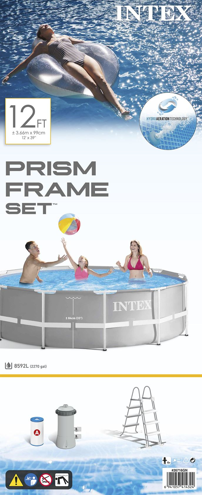 Intex Prism Frame Set piscine hors sol - ronde - Ø366 x H99 cm