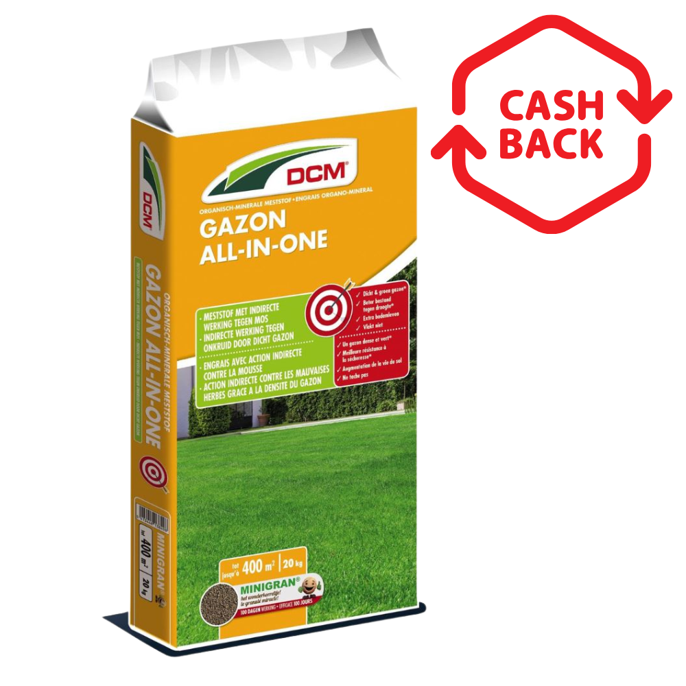 DCM lawn fertilizer 20 kg for 400 m²- All-in-one