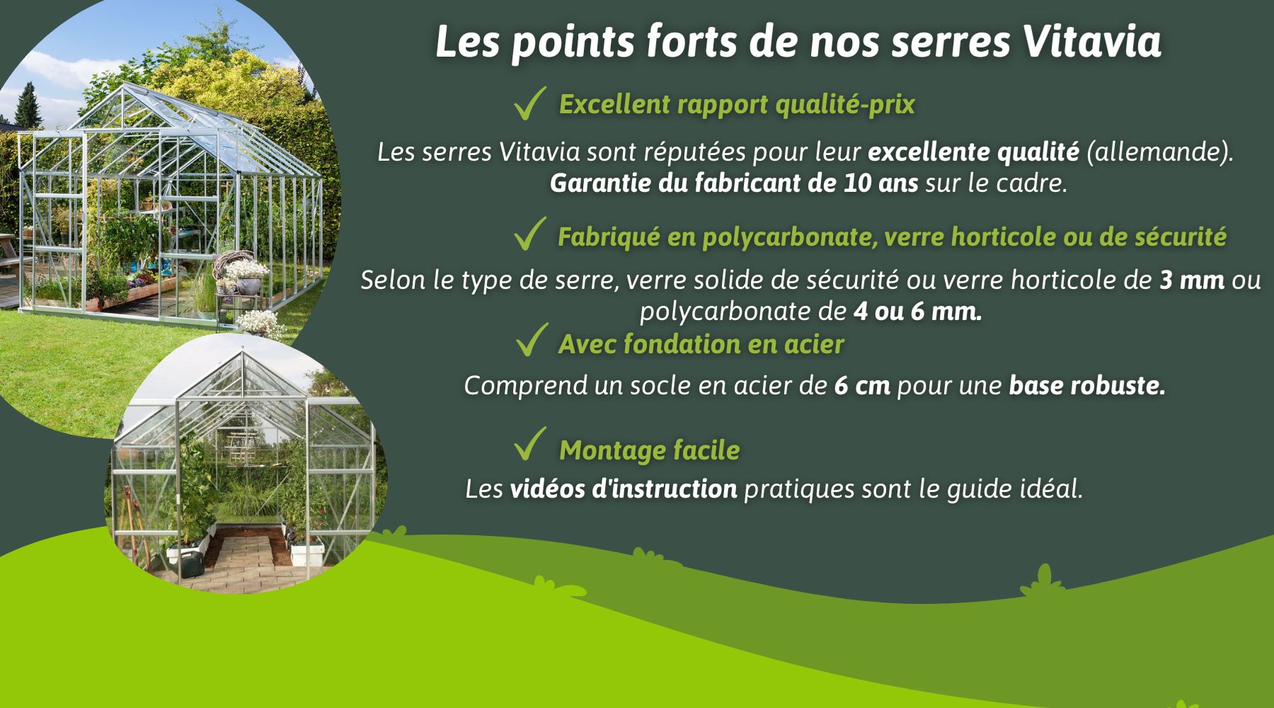 Vitavia fond de serre - Vert foncé - Convient à Ida 5200