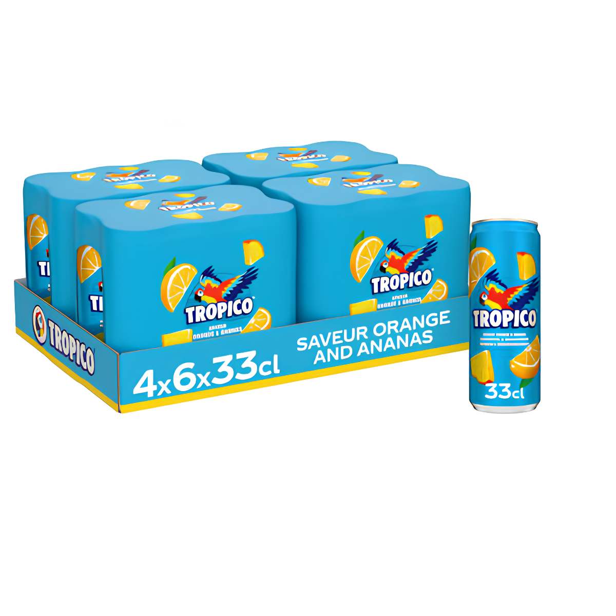 Tropico Original Soft Drink - Orange & Pineapple - 24 x 330 mL (4 x 6-packs)