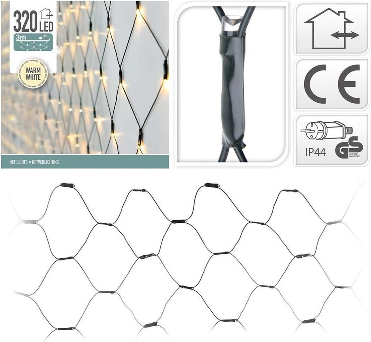 Collection Anna Éclairage public LED - Éclairage public extérieur - 320 LED - Blanc chaud - IP44