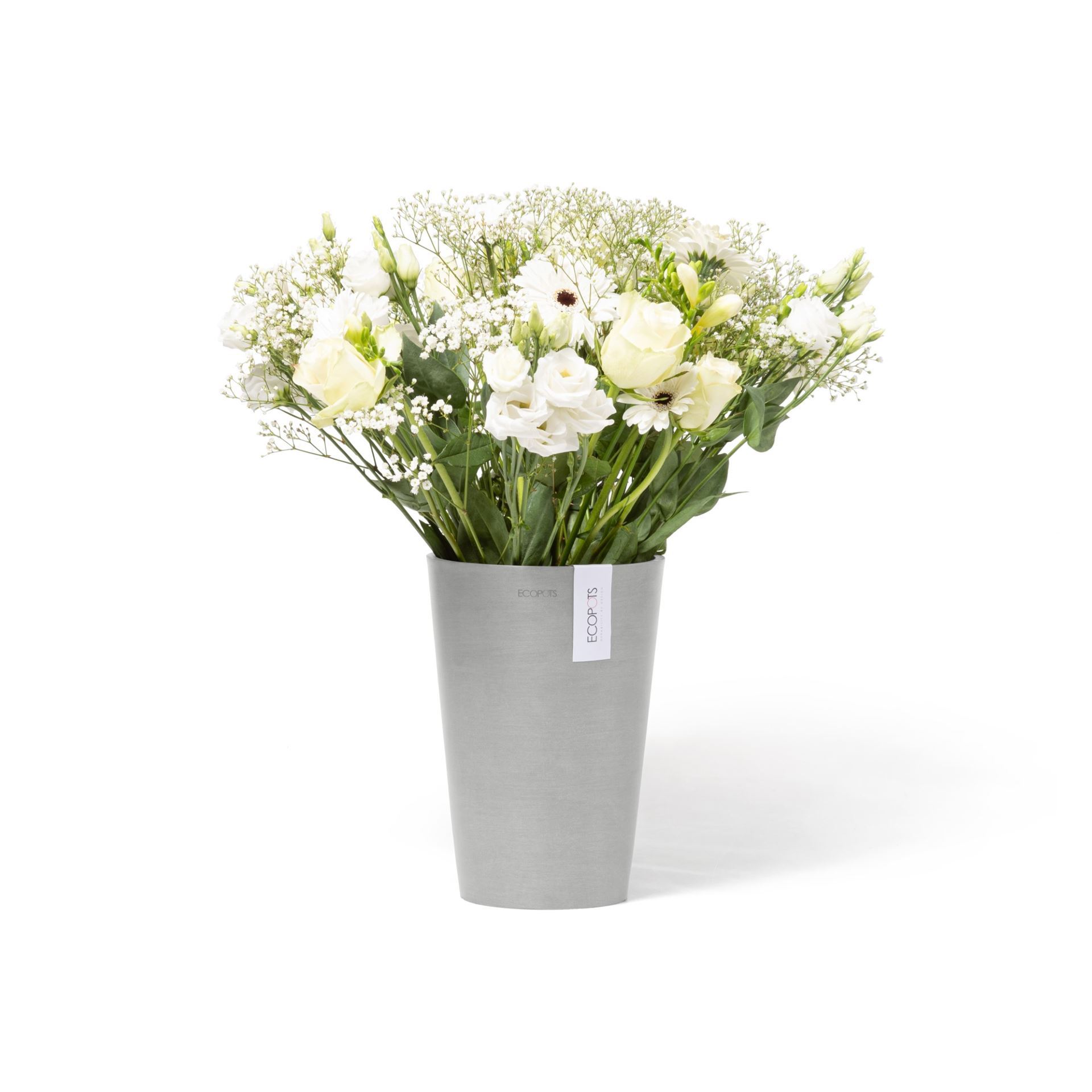 Ecopots-pisa-white-grey-21-cm-H30-cm