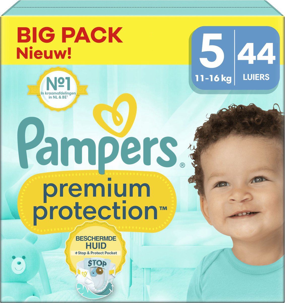 Pampers Premium Protection luiers - Maat 5 (11-16kg) - 44 stuks - Voordeelverpakking - Stop and Protect