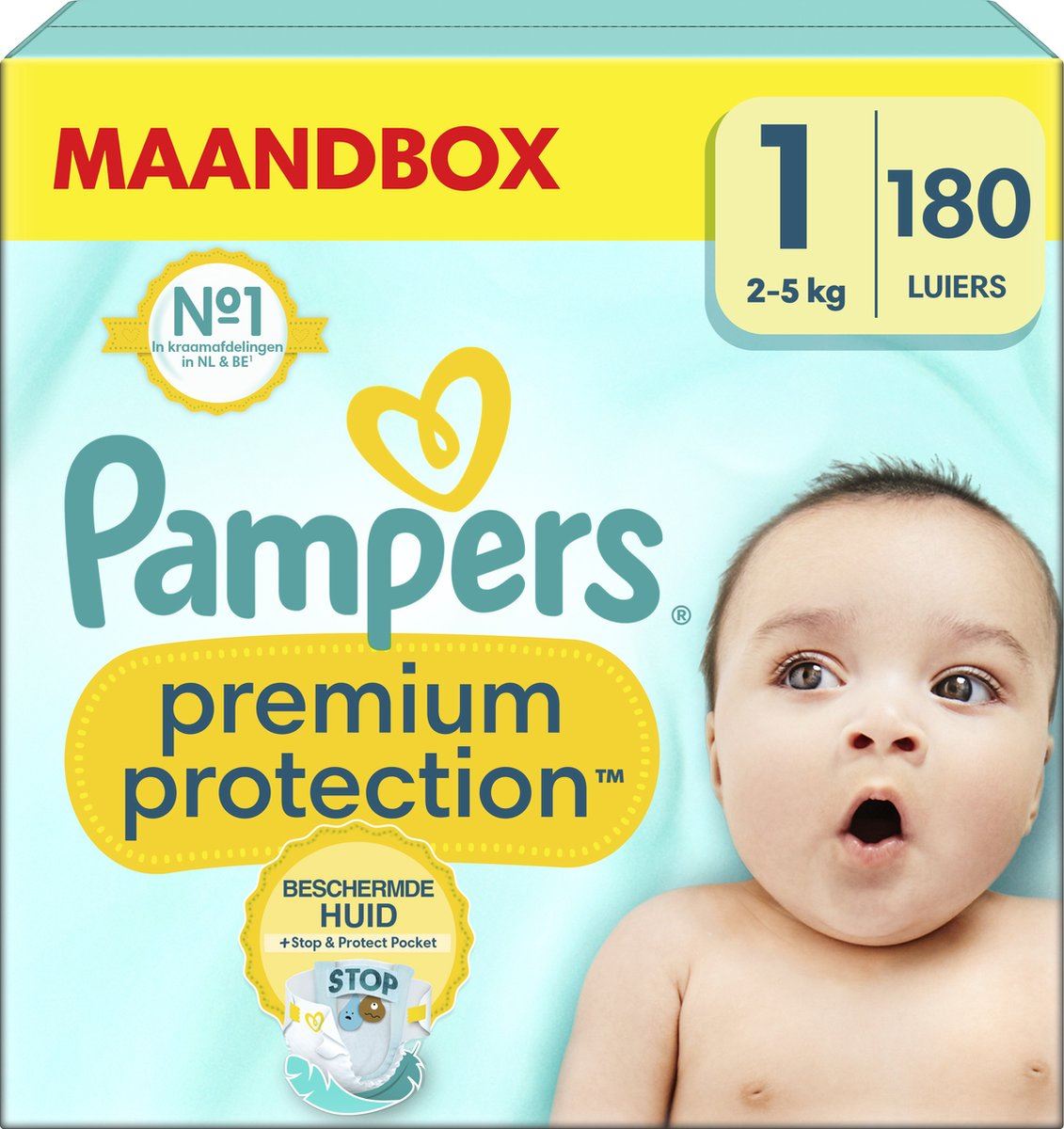 Pampers-Premium-Protection-luiers-Maat-1-180-luiers-2-5-KG-