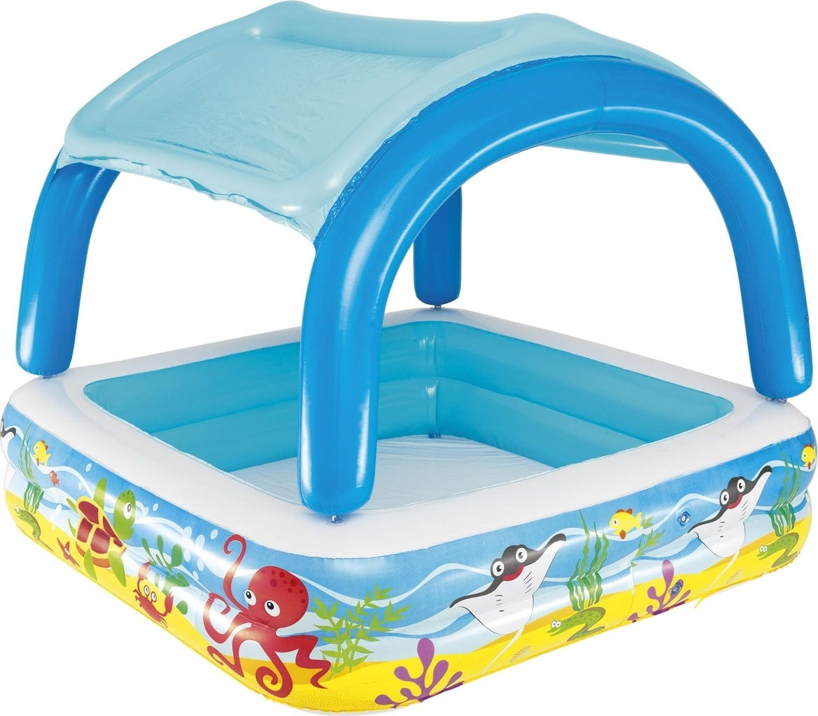 Bestway Canopy Play inflatable toddler pool - square - L140 x B140 x H114 cm