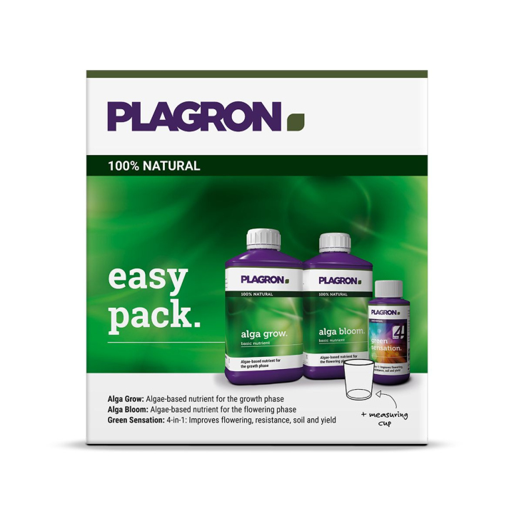 Plagron Easy Pack 100% NATURAL Fertilizer Set - For 4 plants - Includes base fertilizer and booster