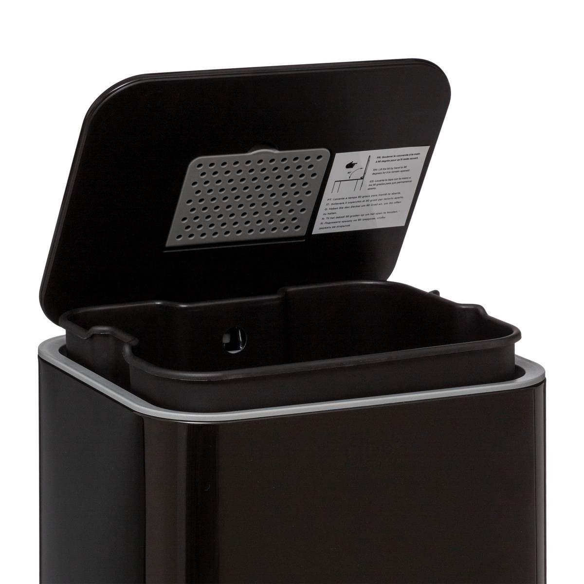 Afvalbak-Safir-30L-met-pedaal-rvs-zwart-