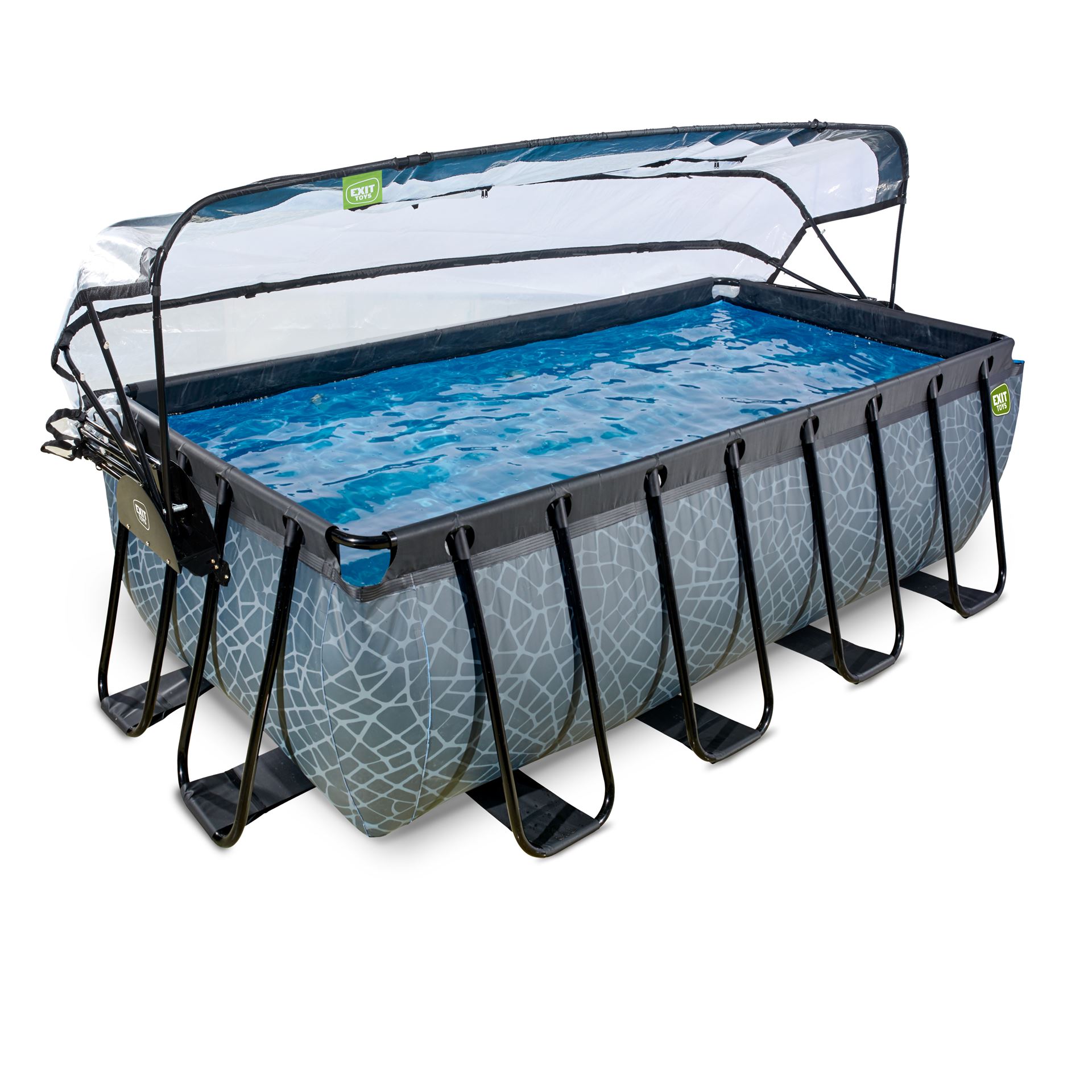 EXIT-Stone-zwembad-400x200x122cm-met-zandfilterpomp-en-overkapping-en-warmtepomp-grijs