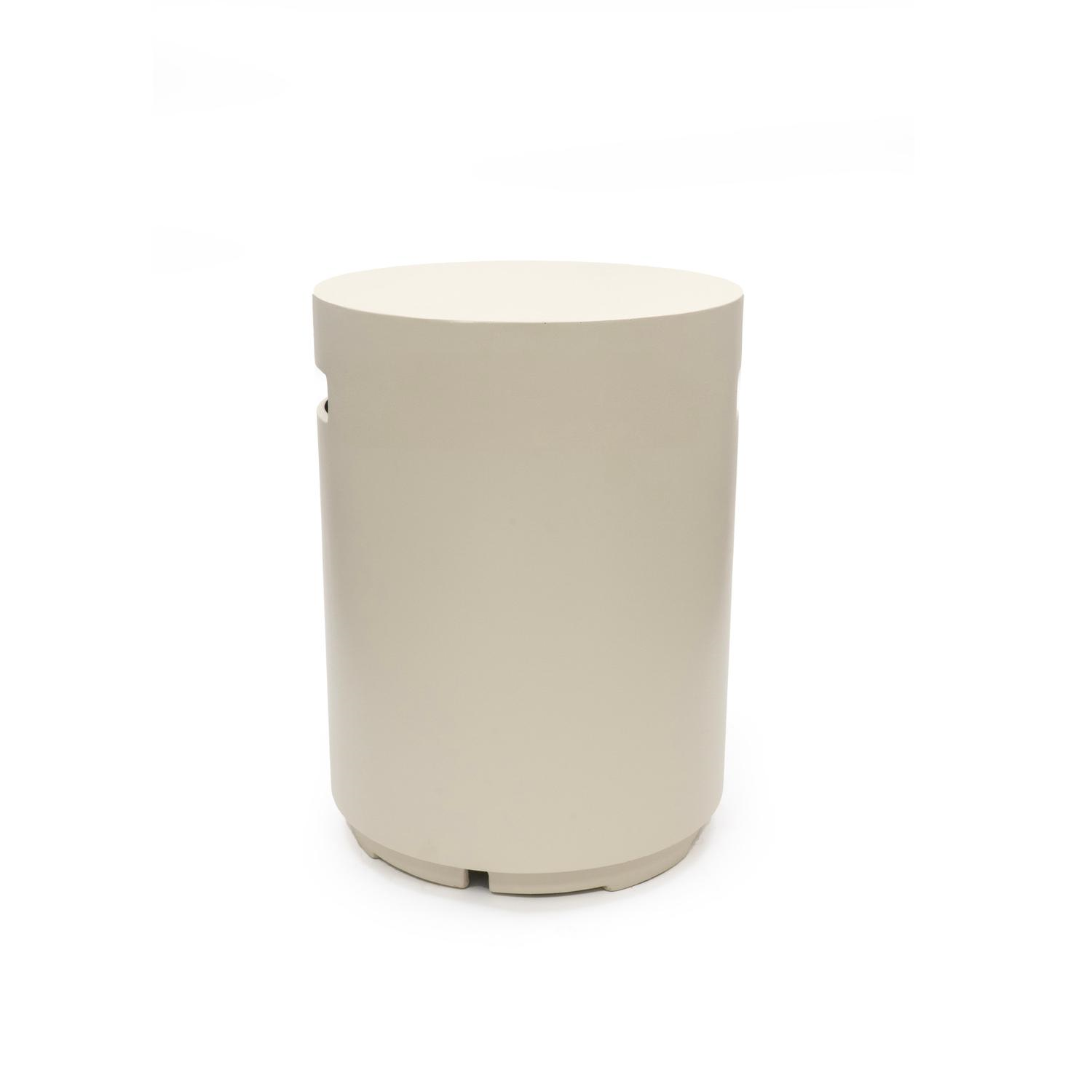 Happy Cocooning Enclosure Round Side Table - Oyster Beige - Ø40 x 55 cm - Composite