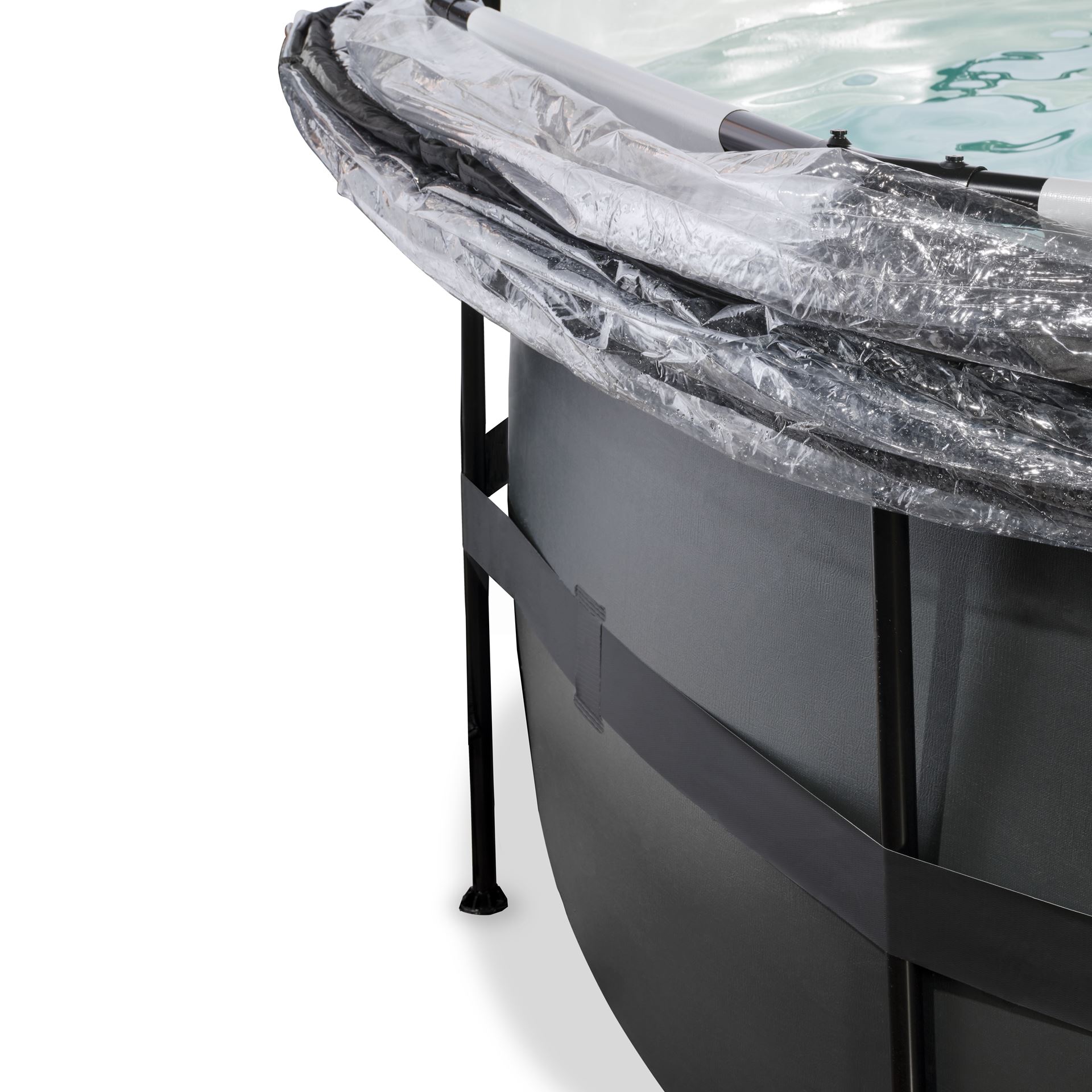 EXIT-Black-Leather-zwembad-427x122cm-met-zandfilterpomp-en-overkapping-en-warmtepomp-zwart