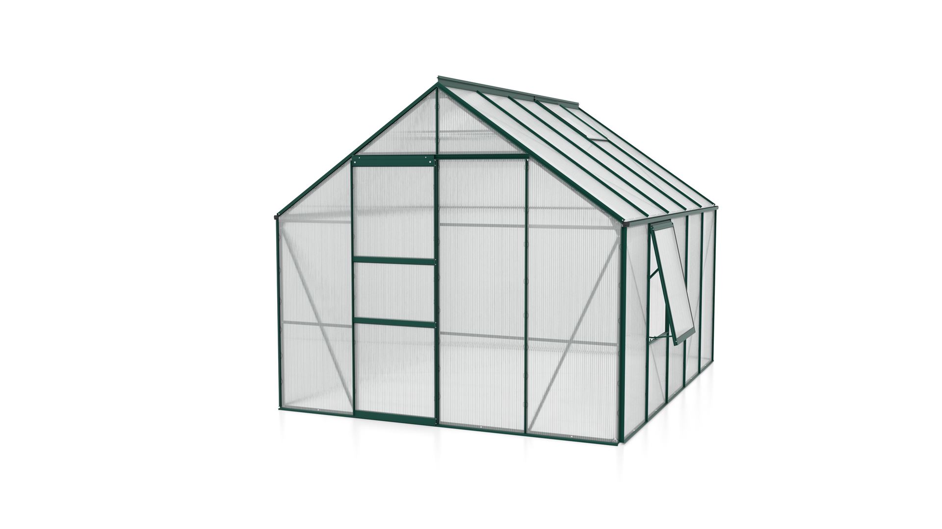 Meridian-1-8300-HKP4mm-donkergroen-Polycarbonaat-serre-Vrijstaand-B254-4-x-L316-6-x-H231-8-cm